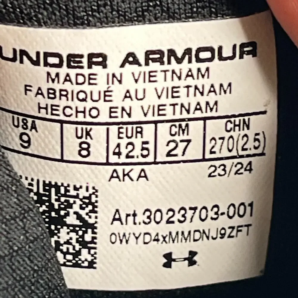 Under Armour Charged Commit TR 3 Black Training Shoes 3023703-001 Men's Size 9